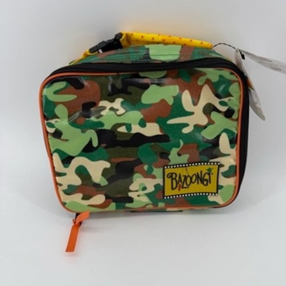Bazoongi Kids Camo Insulated Lunch Box Green Orange‎ Yellow New With Tags